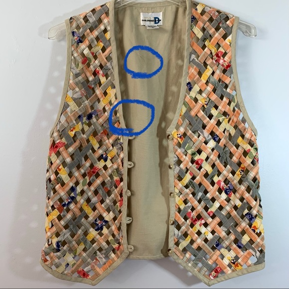 PAUL HARRIS DESIGN Basketweave Button Front Vest M - Picture 5 of 6